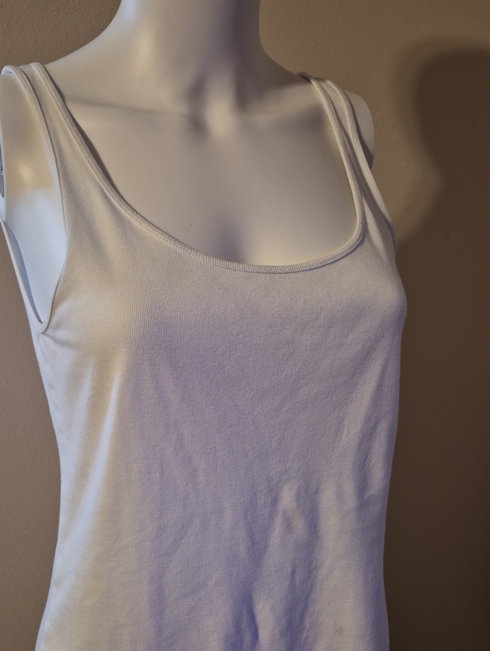 LOFT Cream Scoop Neck Tank Top